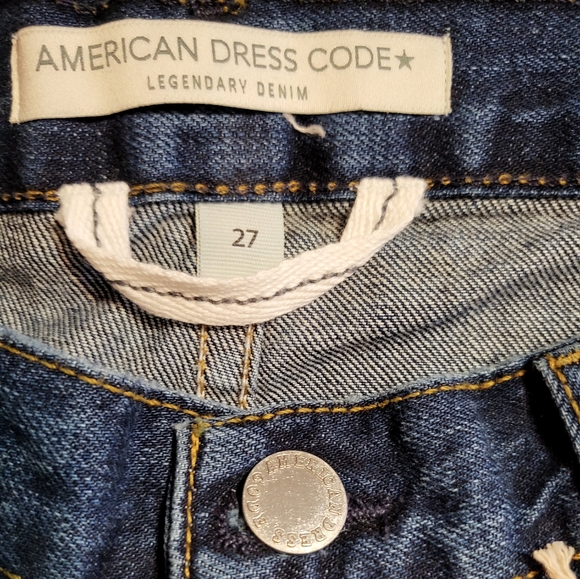 American Dress Code Distressed Button Up Straight Leg Jeans Size 27 NWT - Picture 4 of 7